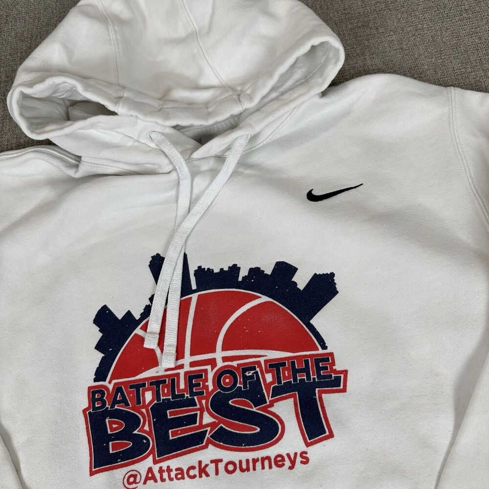 Nike Hoodie Sweatshirt Mens Large Battle Of The Best Des Moines Basketball White